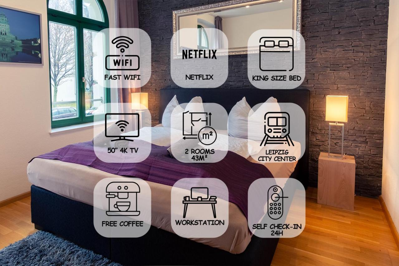 Feelgoodflats Design Apartment In City Center, Central Station Close With Netflix Und Workplace Leipzig Luaran gambar
